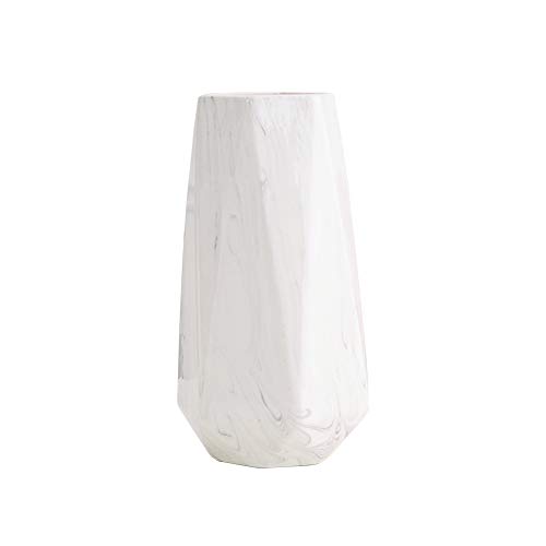 10 Inch White Marble Ceramic Flower Vase