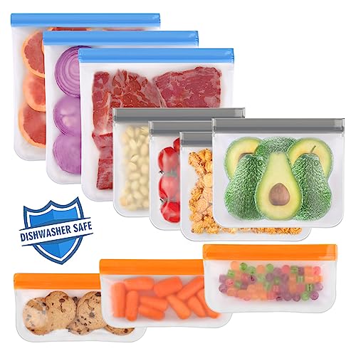 IDEATECH Reusable Storage Bags Stand Up, 18 Pack Reusable Sandwich Bags,  BPA Free Freezer Lunch Bags, Reusable Bags Silicone for Travel, Food