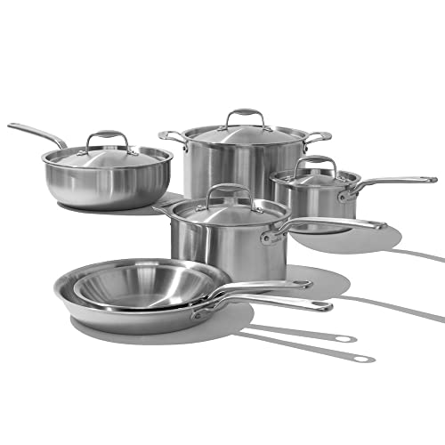 10 Piece Stainless Steel Pot and Pan Set