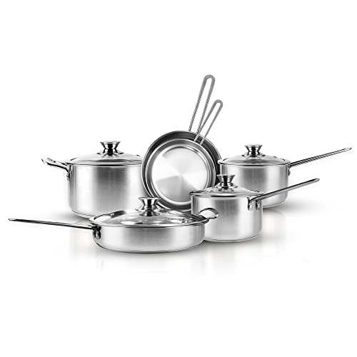 10-Piece Stainless Steel Pots and Pans Set