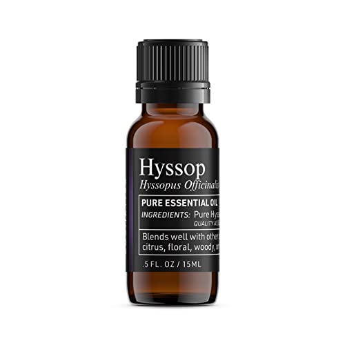 100% Pure Essential Oil - Batch Tested & Third Party Verified - Premium Quality You Can Trust (0.5 Fl Oz) (Hyssop)