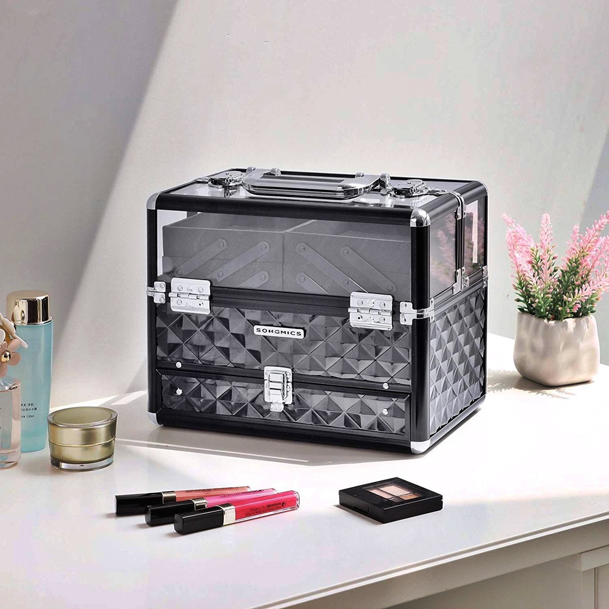 11 Amazing Songmics 10.1″ Makeup Cosmetic Case Organize Travel Train Case for 2024