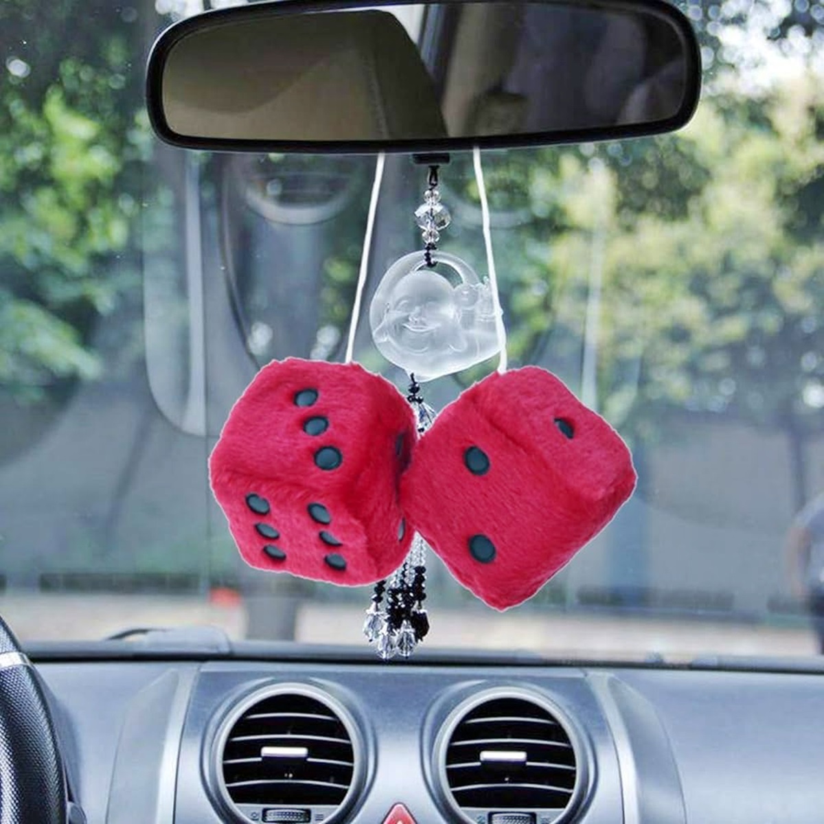 Fuzzy Dice For Car Auto Rear Mirror Dice Pendant Small Decorative