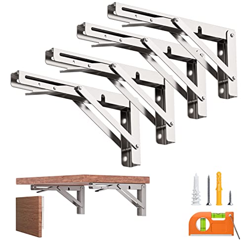 12-Inch Foldable Brackets, L Shelf Brackets Collapsible