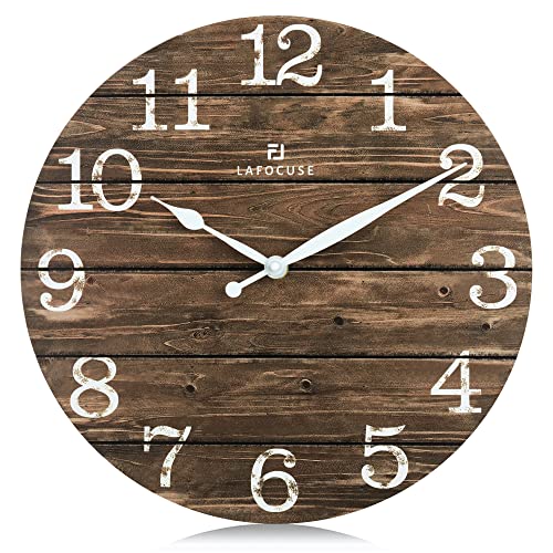 12 Inch Rustic Farmhouse Wooden Wall Clock