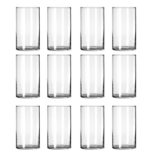 12 Pack Clear Glass Cylinder Vases, Table Flowers Vase,for Wedding Decorations and Formal Dinners (6 Inch)