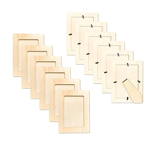 12 Pack Unfinished Wooden Frames Wood Picture Frame for 4 x 6 Photos