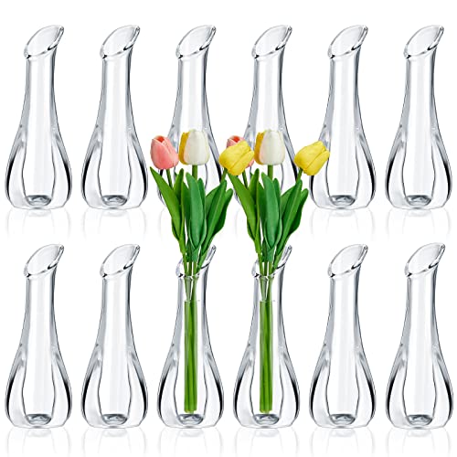 12 Pcs Acrylic Glass Bud Vases