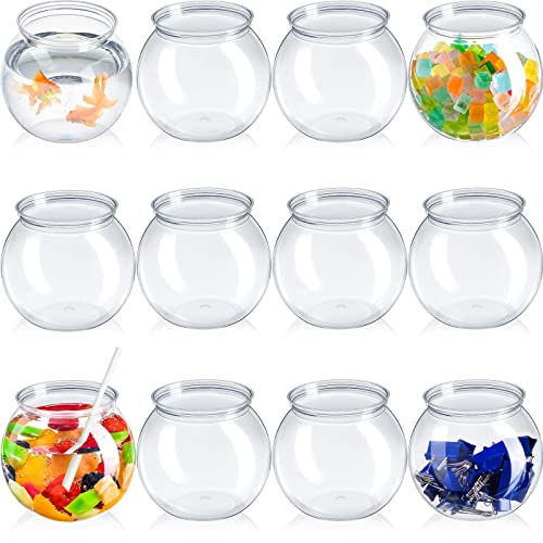 12 Pcs Clear Fish Bowl for Drinks and Decorations