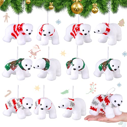 12 Pcs Polar Bear Christmas Ornaments