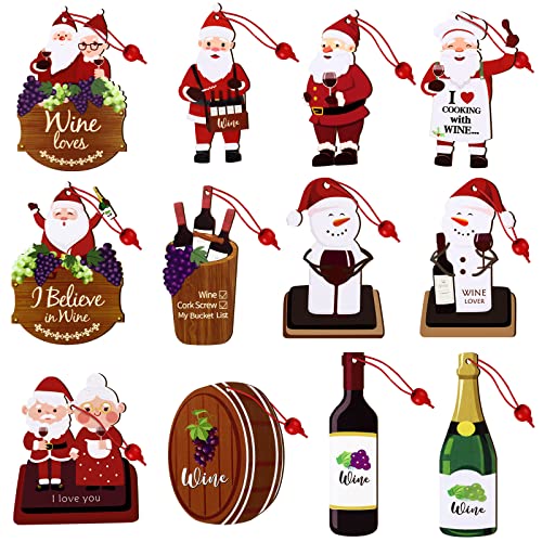 12 Pieces Christmas Santa Wine Barrel Ornament