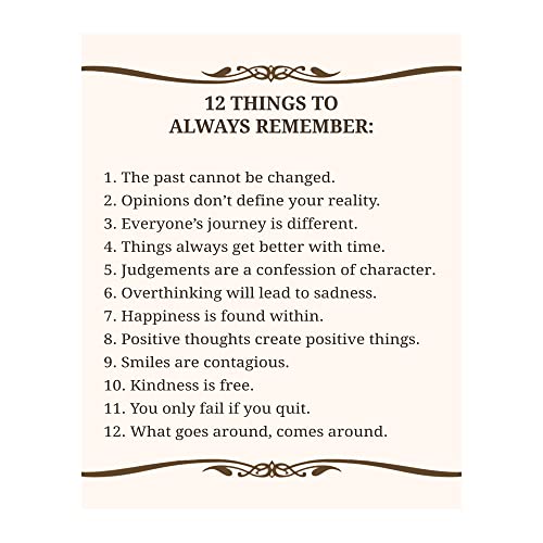 12 Things To Always Remember - Inspirational Wall Art Poster Print