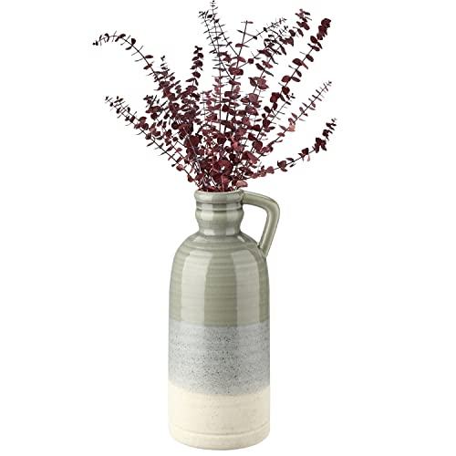 12.5" Gray Ceramic Vase for Home Decor