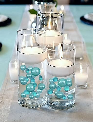 120 'Floating' Turquoise Blue Pearls & Matching Gems
