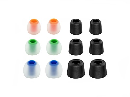 12pcs Premium Memory Foam and Silicone Replacement Earbuds Adapters