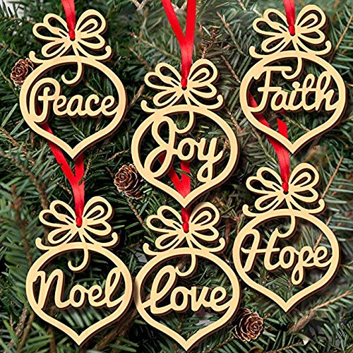12pcs Wooden Heart Love Shaped Embellishments Handing Ornament Pendant