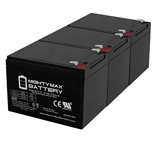 12V 12AH SLA Battery for Currie Ezip 750 Electric Scooter - 3 Pack