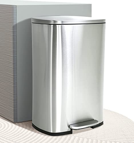 13 Gallon Kitchen Trash Can with Lid: Sleek, Silent, and Convenient