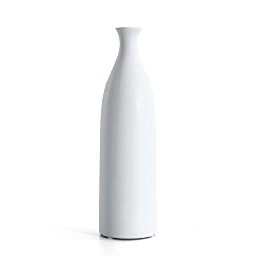 13 Inch White Ceramic Vase Decor Flower Vases Simple Modern Matte Vase