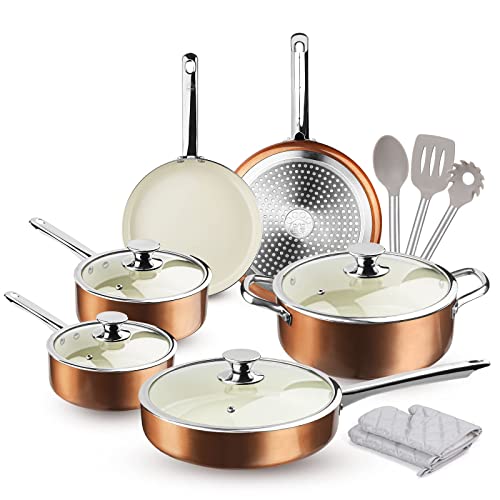 13-Piece Cookware Set Non-stick Ceramic Coating