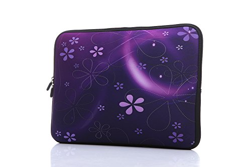 13.3-Inch to 14-Inch Laptop Sleeve Case Neoprene Carrying Bag with Hidden Handles for MacBook/Notebook/Chromebooks (Classic Purple)