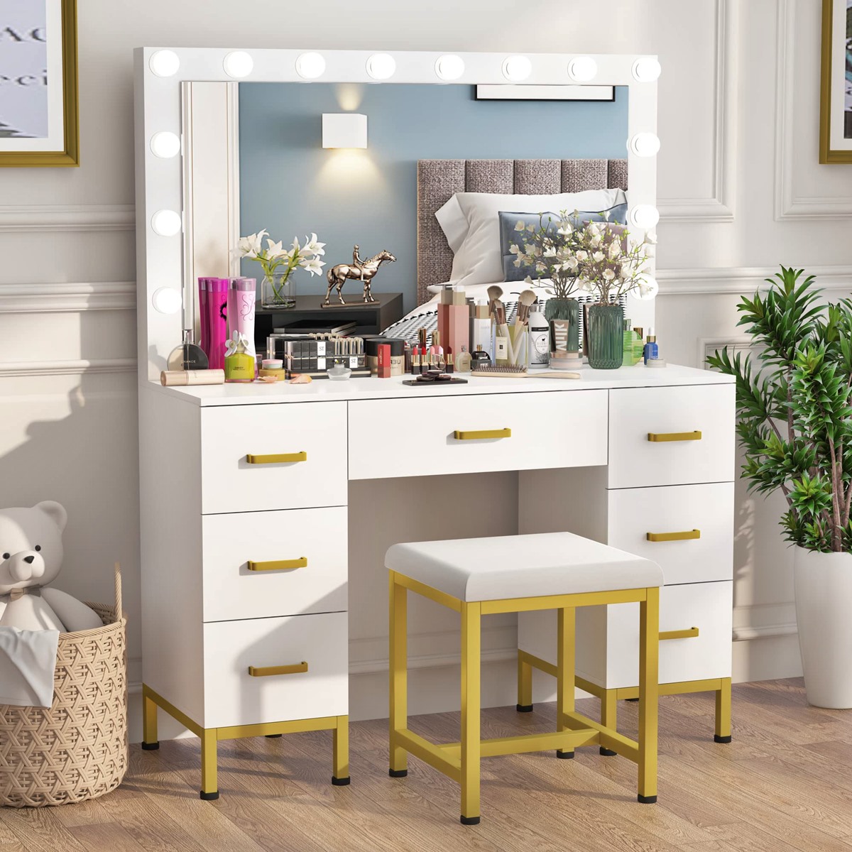 14 Incredible Vanity Sets With Mirror And Bench for 2024