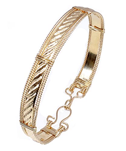 14k Gold Filled Bangle with Twist Pattern for Women