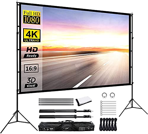 Portable Projection Screen with Stand 120inch