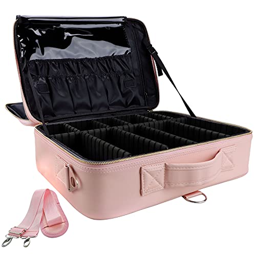 16 Inches Travel Makeup Case Large Cosmetic Train Case Sets