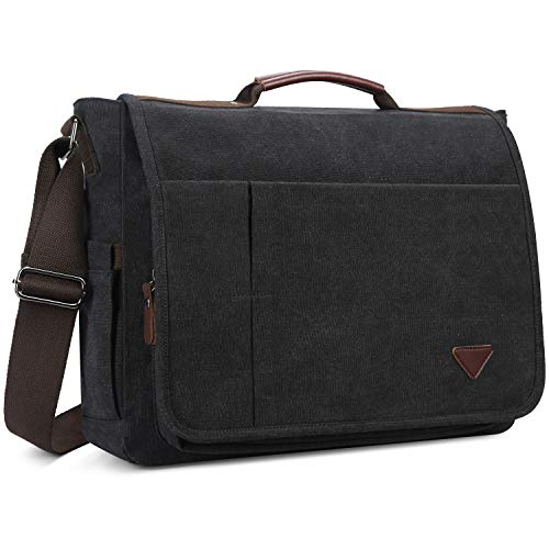 17 inch Laptop Bag, Canvas Messenger Bag for Men