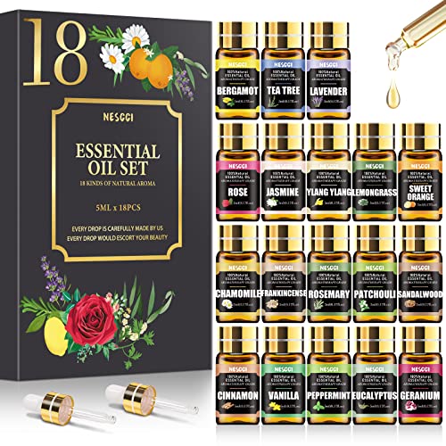 18-Piece Essential Oil Set for Aromatherapy and DIY