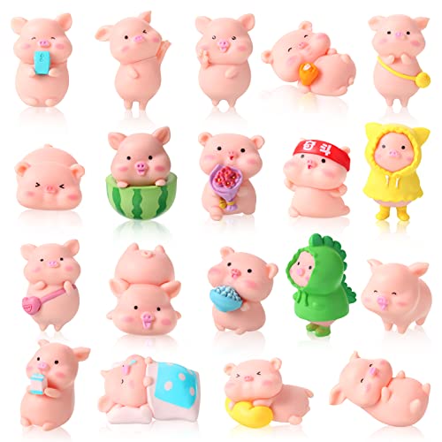 19 Pcs Piggy Miniature Figurines Toys
