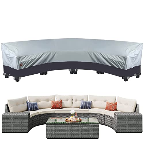 190" Curved Outdoor Patio Sectional Sofa Couch Cover