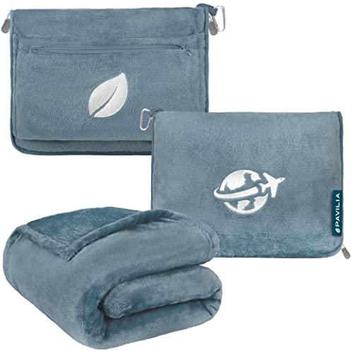 2-in-1 Soft Bag Travel Blanket and Pillow Set