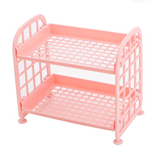 2-Layers Table Shelf Organizer - Pink