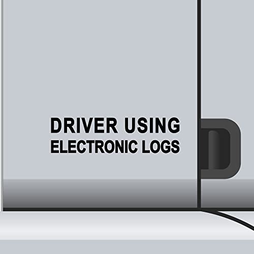 2 Pack - Driver Using Electronic Vinyl Decal Electronic Logging Device Sticker E-Log Electronic Driver Logs Decal for Commercial Semi Truck & Bus Drivers - Many Colors & Sizes (11" x 3", Black)