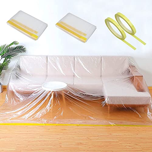 2 Pack Plastic Couch Cover & Battery Tape