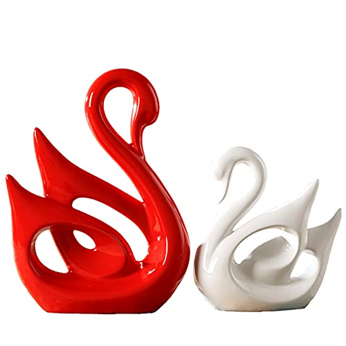 2 Pieces Swan Sculpture Decor