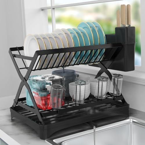 Kitsure Dish Drying Rack, Multifunctional Dish Rack, Rustproof Kitchen