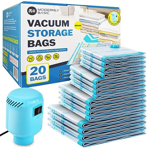20 Pack Vacuum Storage Bags with Electric Pump