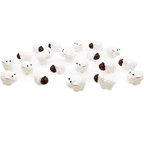 20 Pcs Miniature Fairy Garden Herd of Sheep Resin Figurine