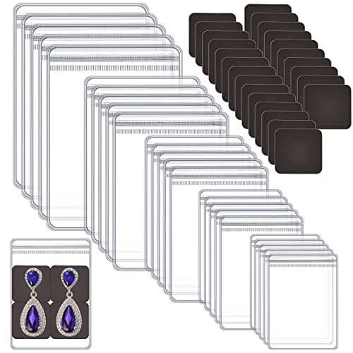 200 Pieces Clear PVC Jewelry Plastic Transparent Bags Zipper Storage Jewelry  Bag