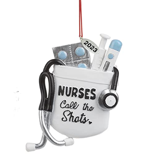 2023 Nurse Christmas Ornaments, Humorous Nurse Ornament - Nurses Call The Shots - Nurse Gifts for Women or Nurse Gifts for Men - Comes in a Gift Box