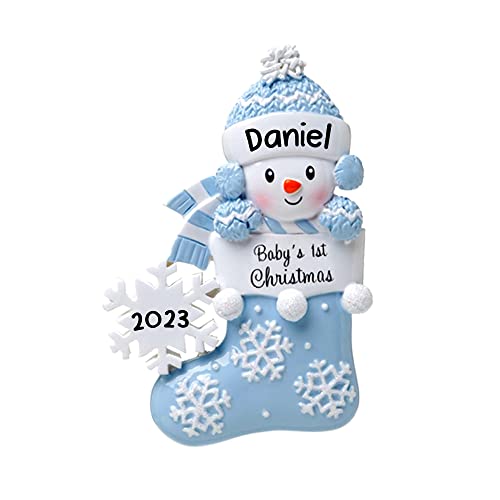 2023 Personalized Baby Boy Christmas Ornament (Blue)