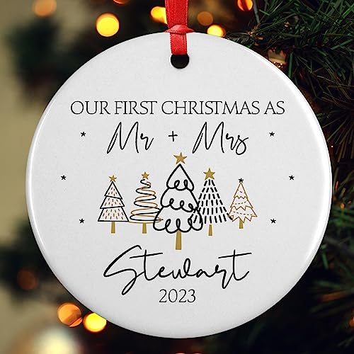 2023 Personalized Married Ornament - 10 Designs - Newlywed Christmas Gift