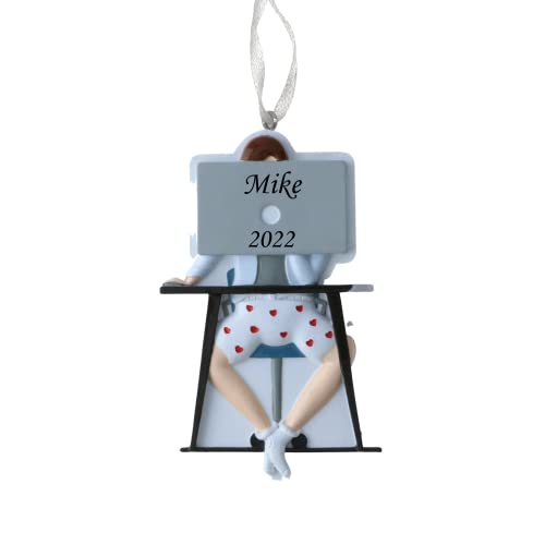 2023 Personalized Ornament Work from Home Computer Christmas Tree Ornament Artisanal Customized Decoration Virtual Meeting Ornament - Free Personalization