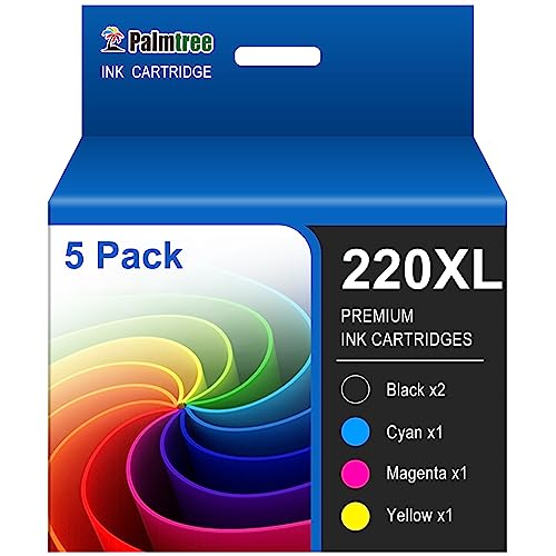 220XL T220XL Ink Cartridges for Epson 220 XL, 5 Pack