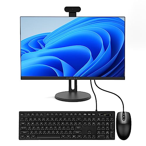 24” All-in-One Computers, Intel i5 Quad-Core Windows 11 Desktop Computer with Camera, 16G Ram 512G SSD IPS HD Display, WiFi Bluetooth for Home Entertainment Business Office