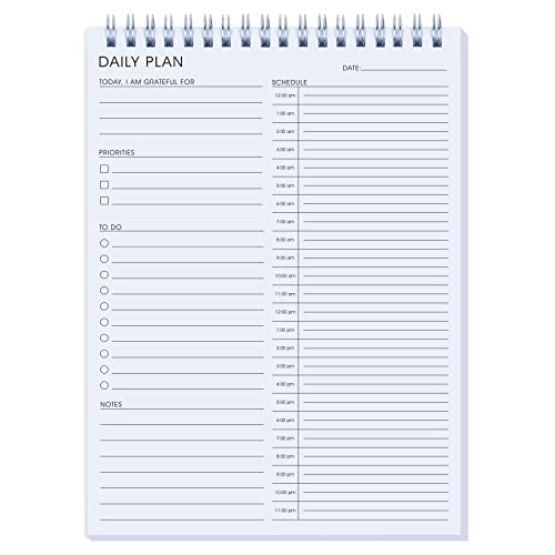 24 Hour Daily Planner - Daily To Do List for Work & Personal Life, Productivity Planner, Everyday Planner, Daily Schedule, 6.5 x 9.8