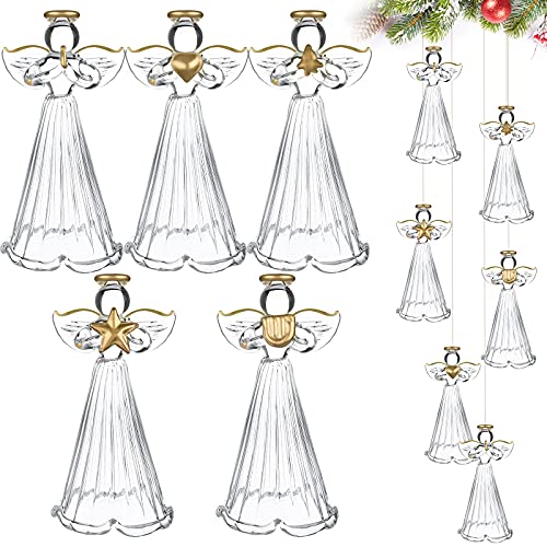 24 Pcs Christmas Glass Angel Ornaments